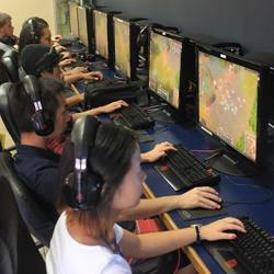 University of California, Irvine students face off at League of Legends in the Student Center's Zot Zone.