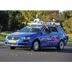 Junior, a robotic Volkswagen Passat, at Stanford University in October 2009.