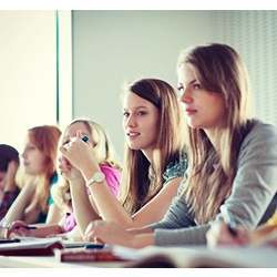 Young women in class. 