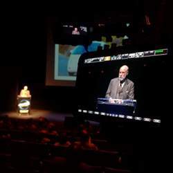 Vint Cerf addressing Smithsonian magazines The Future Is Here festival on Sunday.