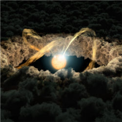 Star surrounded by protoplanetary disk