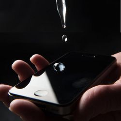 liquid drop on handheld device