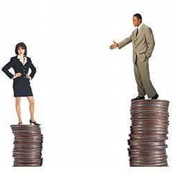 Demonstrating male-female pay disparity.