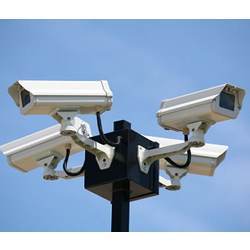 Surveillance cameras.