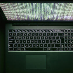 Glowing keyboard and screen