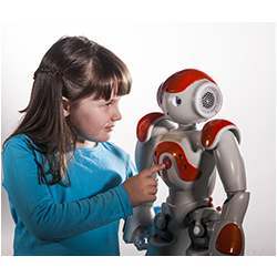 A student with a NAO robot. 