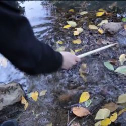 water hit with drumstick