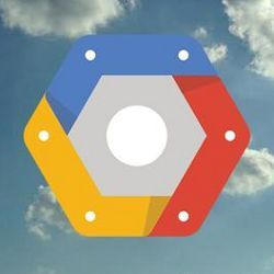 Google Cloud Platform logo in clouds