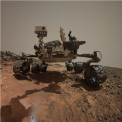 Curiosity Mars rover at lower Mount Sharp