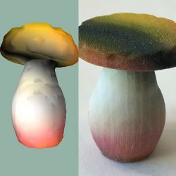 mushroom, 3-D model and printout