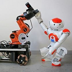 two off-the-shelf robots