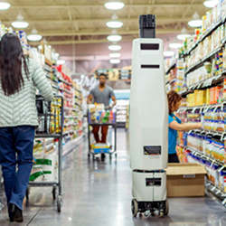 Robots like this one developed by Bossa Nova Robotics have been used in Lowe's stores to check inventory.