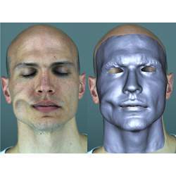 An actual face, and how the model interprets a deformation to the face.