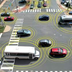 Vehicles connecting with each other wirelessly.