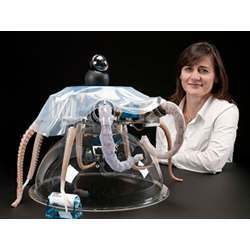 Jennie Hill, a professor at the BioRobotics Institute at the Scuola Superiore SantAnna, in Pisa, Italy, with the octo-bot.