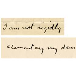 The handwriting of author Arthur Conan Doyle, above, and a computer's mimicking of his writing style.