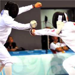 Fencers fencing