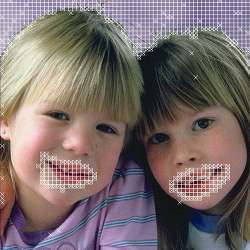 Detecting alterations to a photo of two girls. 