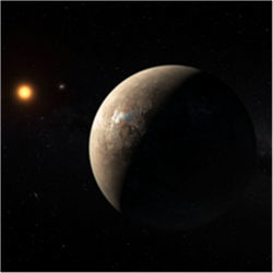 Proxima b orbiting Proxima Centauri