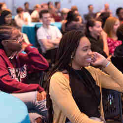 Students at the "No Permission, No Apologies" event  