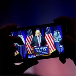Donald Trump on phone camera