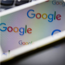 Google logos on phone screen