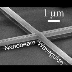 suspended waveguide-nanobeam structure, SEM image