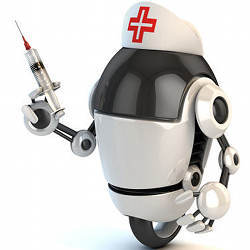 Artist's representation of a robot nurse.