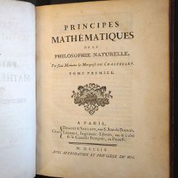 milie du Chtelet's translation of Isaac Newton's 'Principia' 