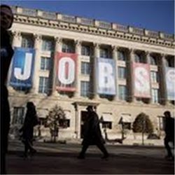 Jobs banner, U.S. Chamber of Commerce, Washington, D.C.