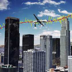 Simulation results for a unmanned drone flying over downtown Los Angeles.