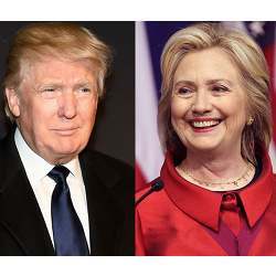 U.S. presidential candidates Donald J. Trump (left) and Hillary Rodham Clinton.