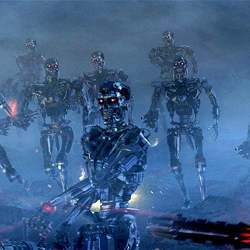 An army of Terminators from "Terminator 3: Rise of the Machines."