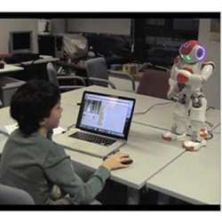 A robot tutoring.