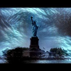 How the Nightmare Machine transformed an image of the Statue of Liberty. 