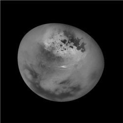 Methane clouds drifting across Titan