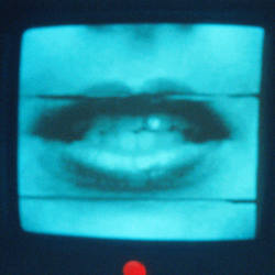Reading lips on television. 