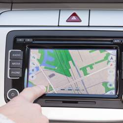 Using an automotive GPS system.