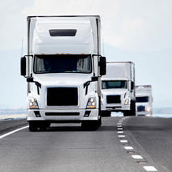 A convoy of trucks.