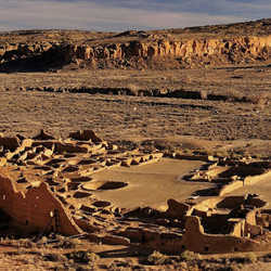 Scientists cientists use data from archaeological sites like the 1,200-year-old Pueblo Bonito in Chaco Canyon, NM.