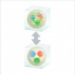 An artists depiction of the teams QCD multigrid method.