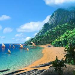 A scene from the Disney film "Moana." 