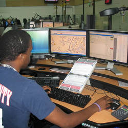 The Fairfax, VA, 911 emergency services calling center. 