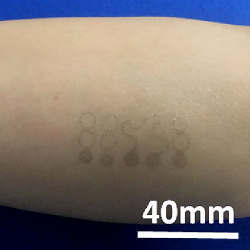 A graphene health sensor, which goes on the skin like a temporary tattoo.