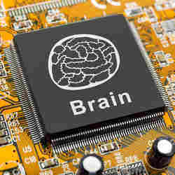 Artist's conception of a brain-inspired chip.