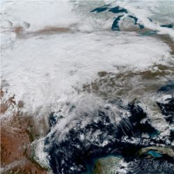Storm system over North America