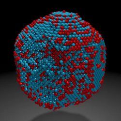 3-D visualization of iron-platinum nanoparticle