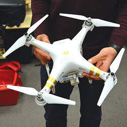 An unmanned aerial drone