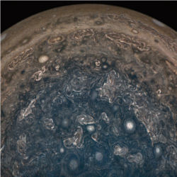 Jupiter south pole from Juno spacecraft