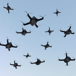 swarm of drones, illustration